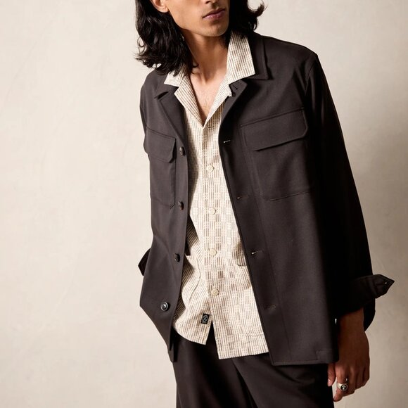 NWT Todd Snyder - Italian Gabardine Two-Pocket Overshirt in Dark Brown